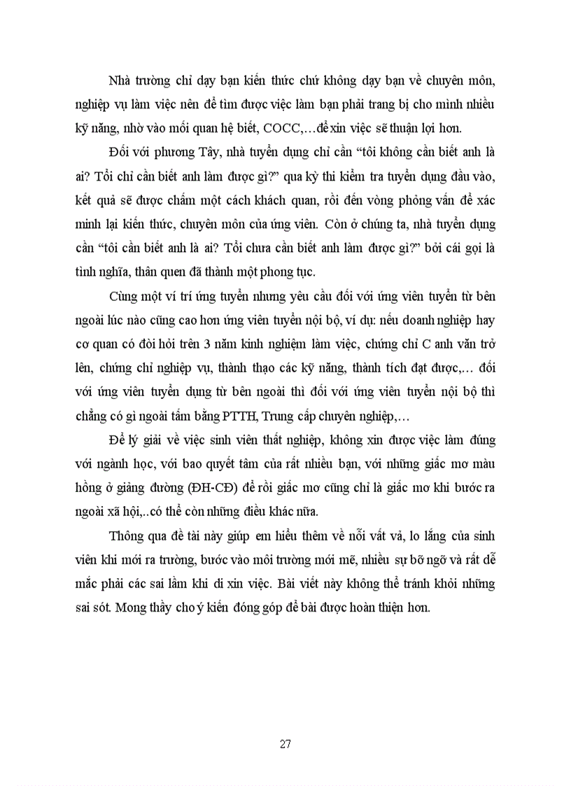 image for page Việc làm kỹ năng xin việc của sinh viên khi mới ra trường