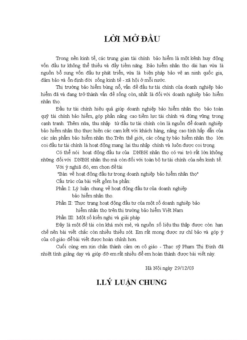 image for page Bàn về hoạt động đầu tư trong doanh nghiệp bảo hiểm nhân thọ