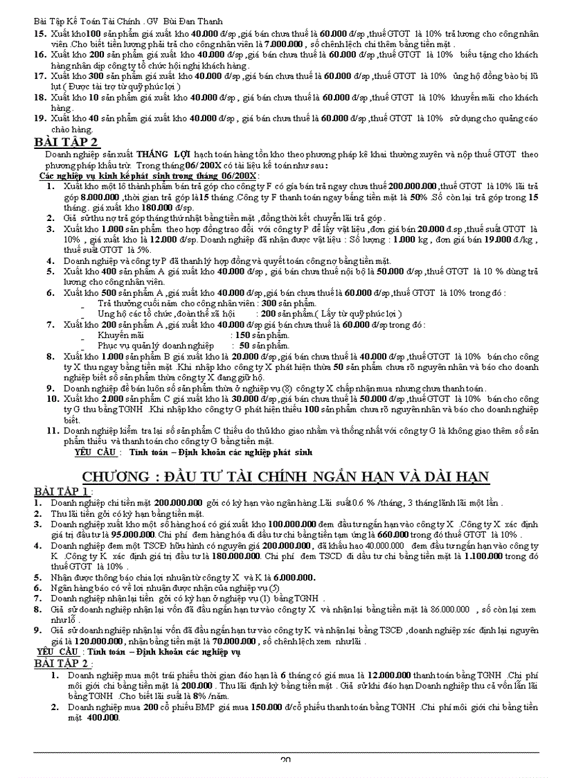 image for page Bài Tập Kế Toán Tài Chính