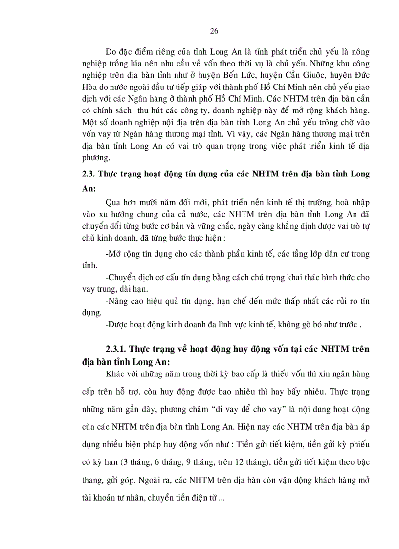 image for page Nâng cao chất lượng tín dụng của các ngân hàng thương mại trên địa bàn tỉnh Long An để góp phần phát triển kinh tế địa phương