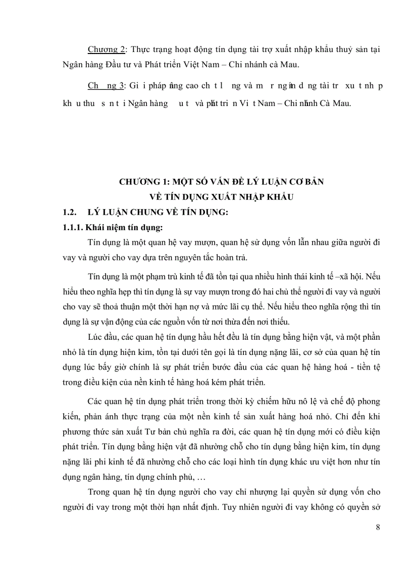 image for page Giải pháp nâng cao chất lượng và mở rộng tín dụng tài trợ xuất nhập khẩu thuỷ sản tại Ngân hàng Đầu tư và Phát triển Việt Nam Chi nhánh Cà Mau