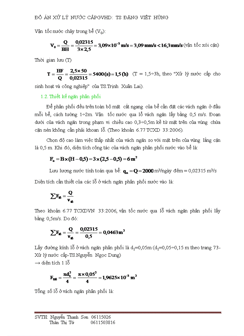 image for page Thiết kế Bể lắng ngang và Bồn lọc áp lực xử lý nước ngầm huyện Nhà Bè TP Hồ Chí Minh