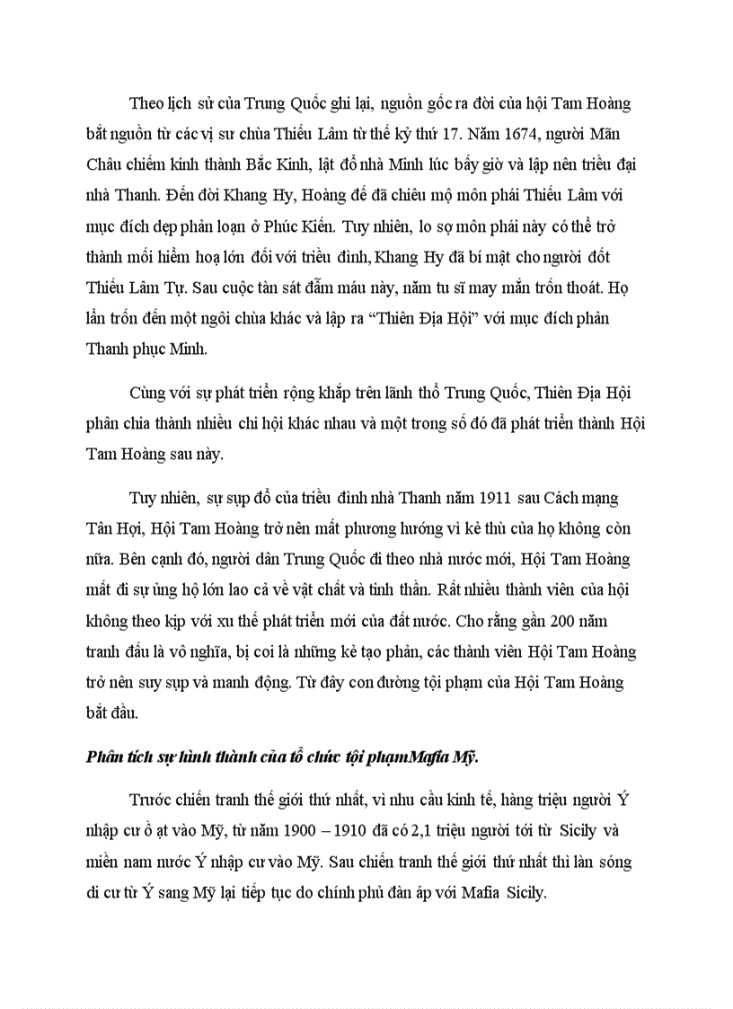 image for page Phân tích sự hình thành của tổ chức tội phạm Mafia Ý và Mỹ