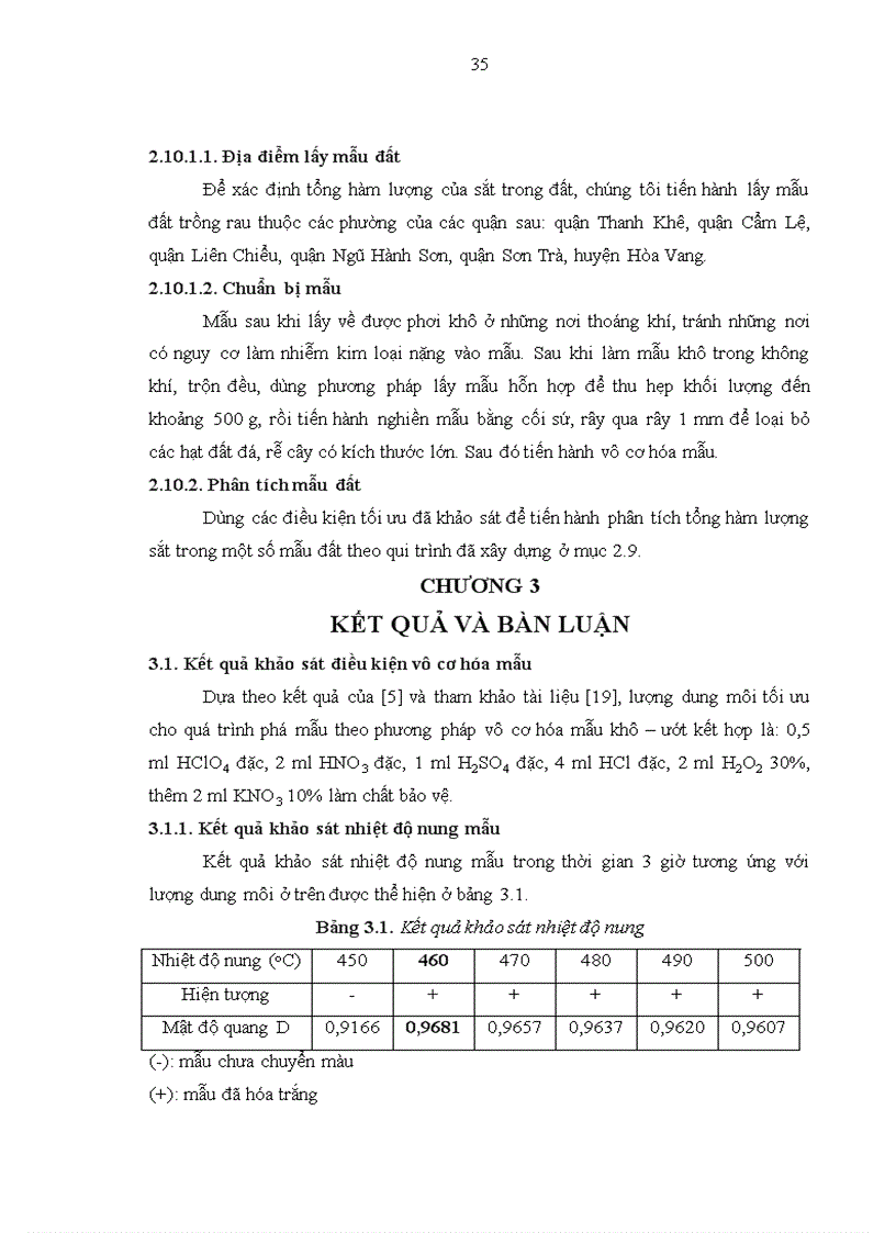 image for page Nghiên cứu xác định tổng hàm lượng sắt trong một số loại đất trồng rau trên địa bàn thành phố Đà Nẵng bằng phương pháp trắc quang phân tử UV VIS