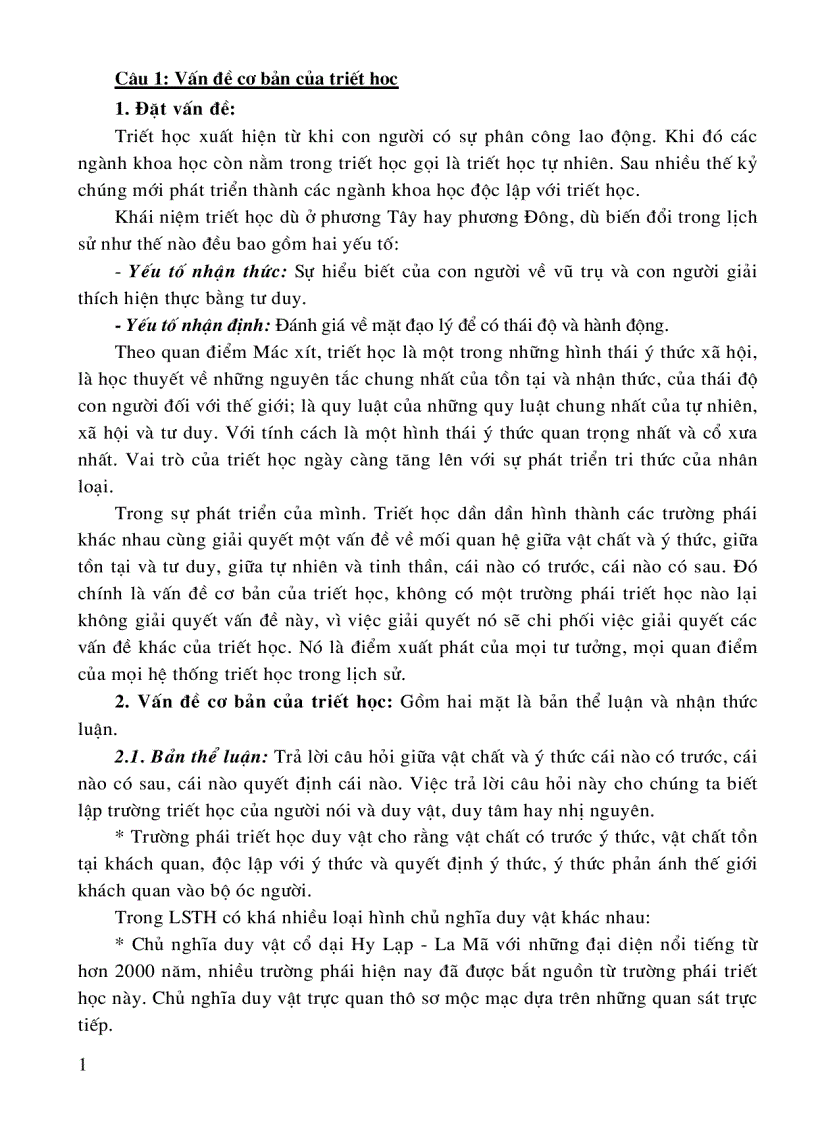 image for page Câu hỏi và đáp án ôn thi cao học môn triết học