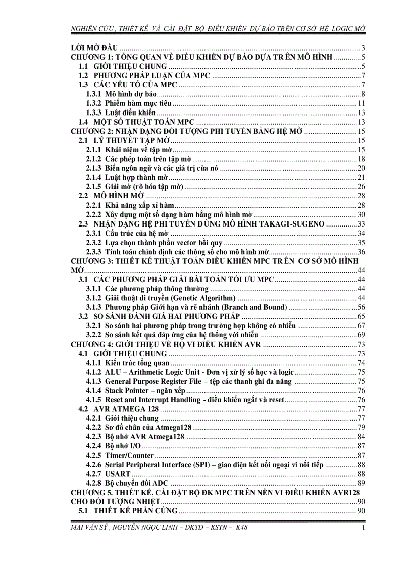 image for page Nghiên cứu thiết kế và cài đặt bộ điều khiển dự báo trên cơ sở hệ logic mờ