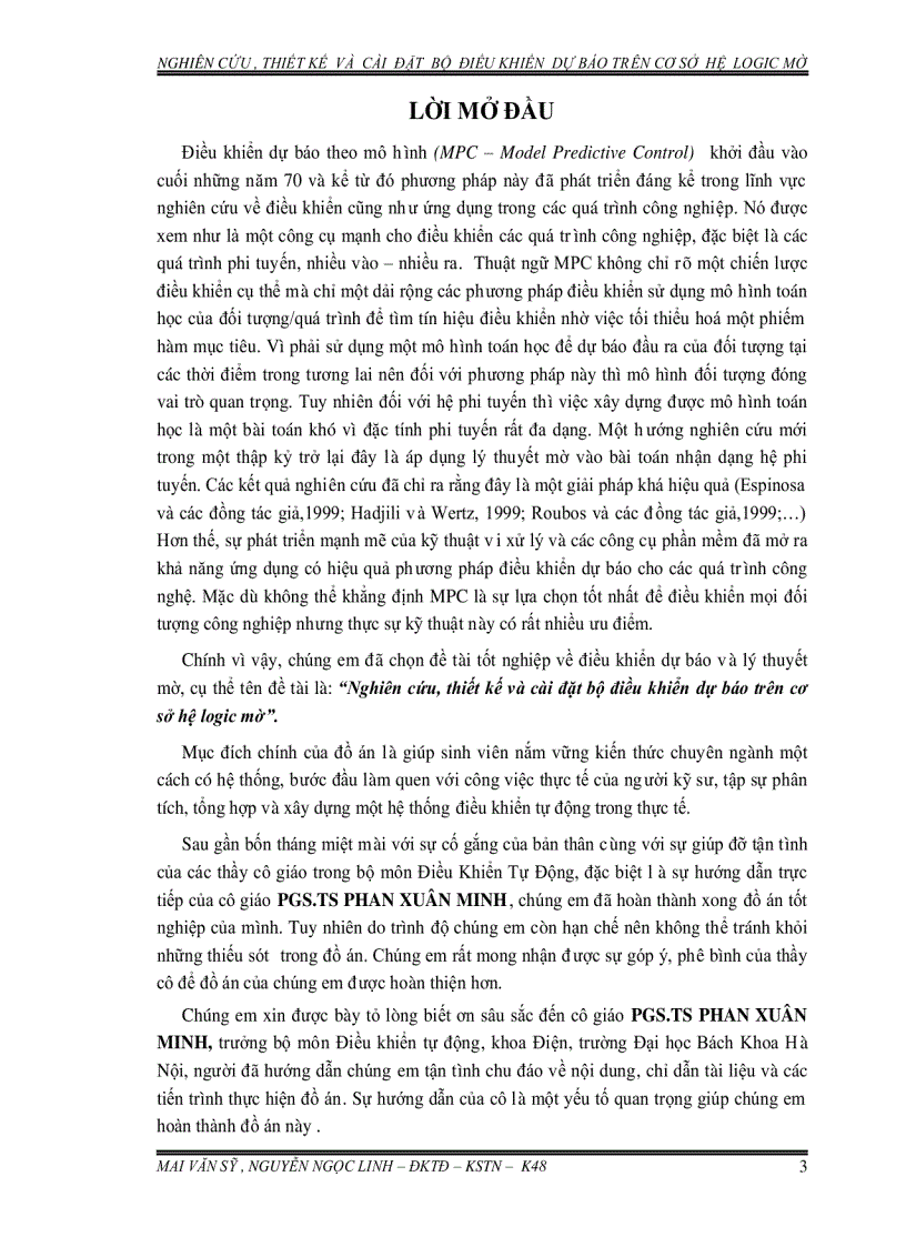 image for page Nghiên cứu thiết kế và cài đặt bộ điều khiển dự báo trên cơ sở hệ logic mờ