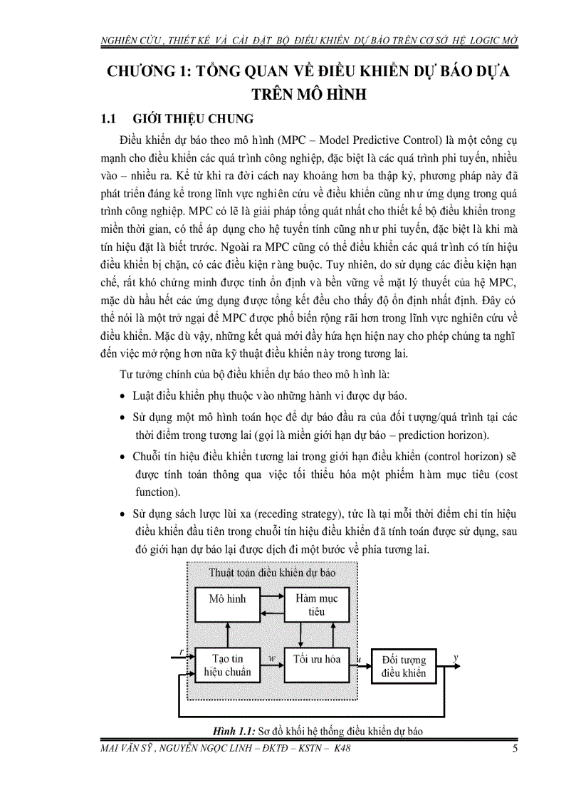 image for page Nghiên cứu thiết kế và cài đặt bộ điều khiển dự báo trên cơ sở hệ logic mờ