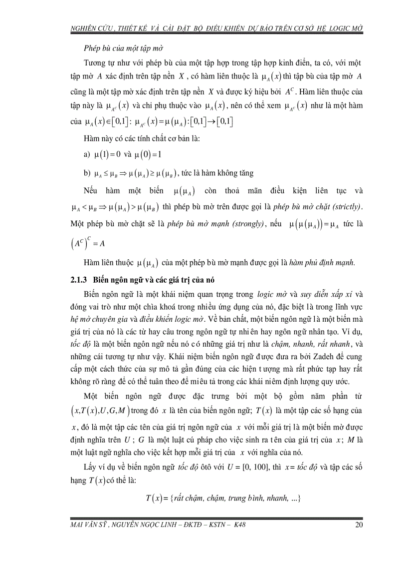image for page Nghiên cứu thiết kế và cài đặt bộ điều khiển dự báo trên cơ sở hệ logic mờ