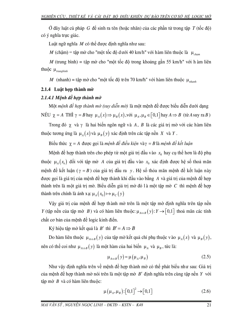 image for page Nghiên cứu thiết kế và cài đặt bộ điều khiển dự báo trên cơ sở hệ logic mờ