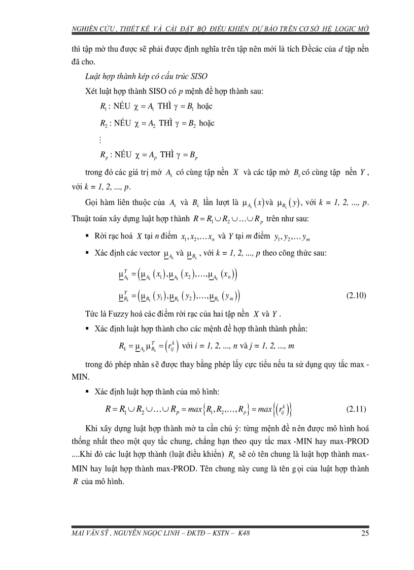 image for page Nghiên cứu thiết kế và cài đặt bộ điều khiển dự báo trên cơ sở hệ logic mờ