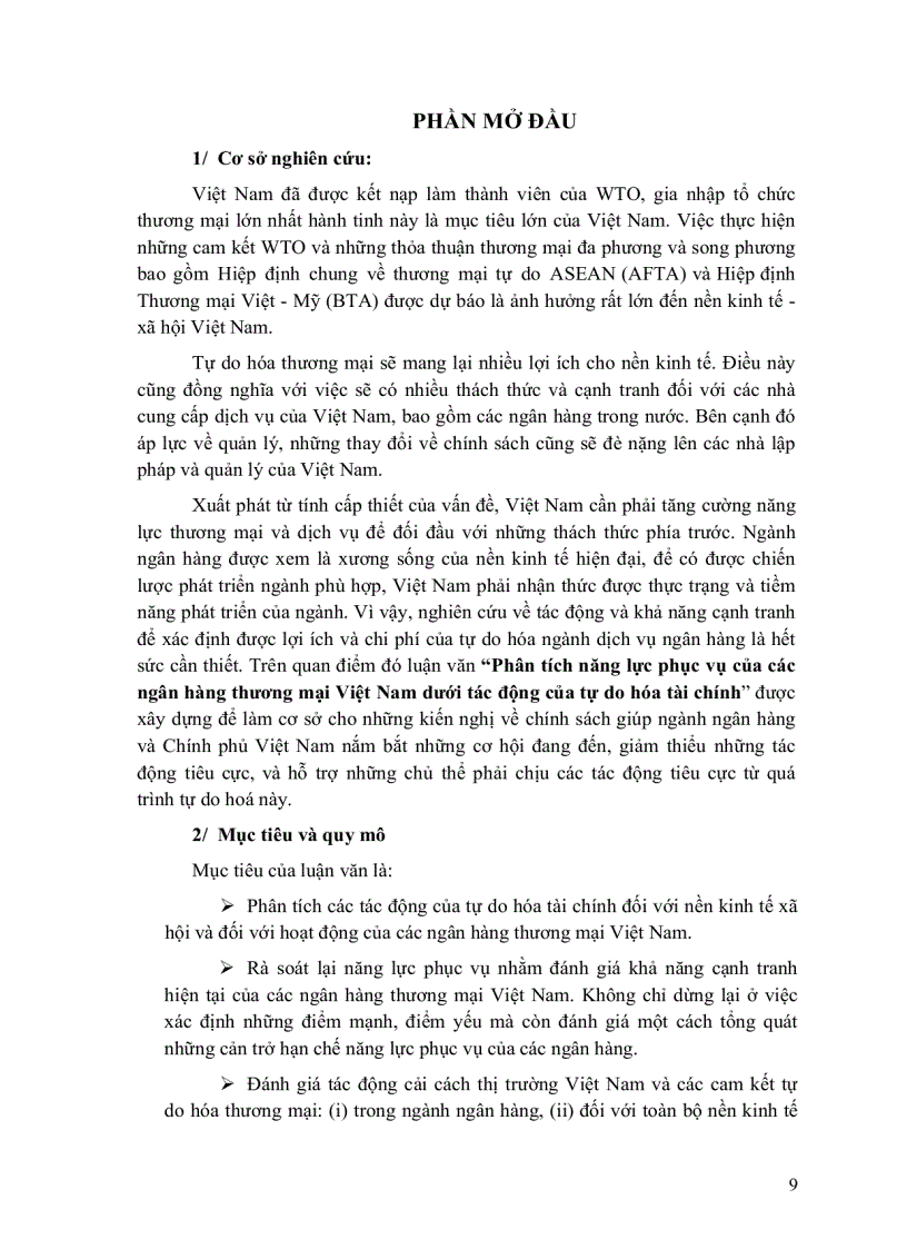 image for page Phân tích năng lực phục vụ của các ngân hàng thương mại Việt Nam dưới tác động của tự do hóa tài chính