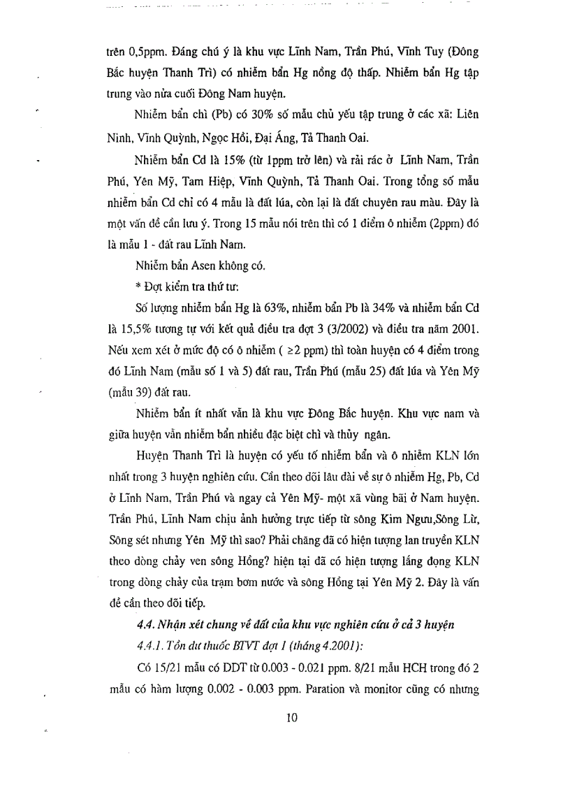 image for page Báo cáo nghiên cứu Điều tra hiện trạng môi trường đất nông nghiệp khu vực ngoại thành Hà Nội Xác định các yếu tố môi trường đất ảnh hưởng tới đến an toàn sản phẩm nông nghiệp