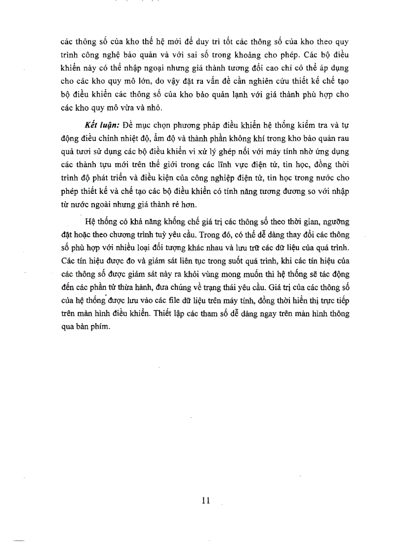 image for page Xây dựng chương trình điều khiển hệ thống tự động kiểm tra điều chỉnh nhiệt độ độ ẩm thành phần không khí trong kho bảo quản rau quả tươi