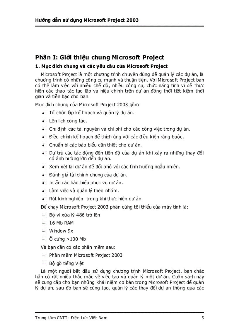 Hướng dẫn sử dụng Microsoft Project 2003 tiếng việt