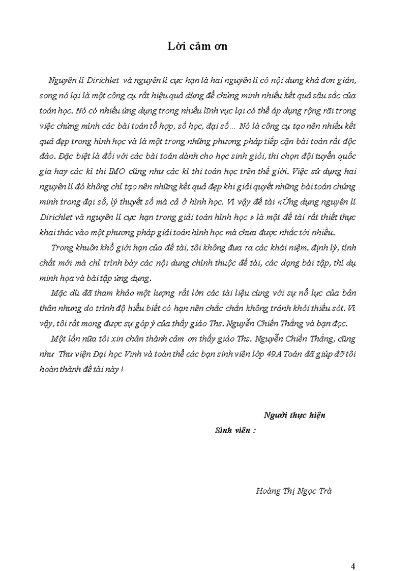 image for page Ứng dụng nguyên lí Dirichlet và nguyên lí cực hạn trong giải toán hình học