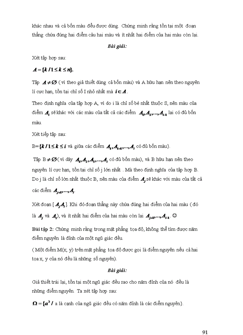 image for page Ứng dụng nguyên lí Dirichlet và nguyên lí cực hạn trong giải toán hình học