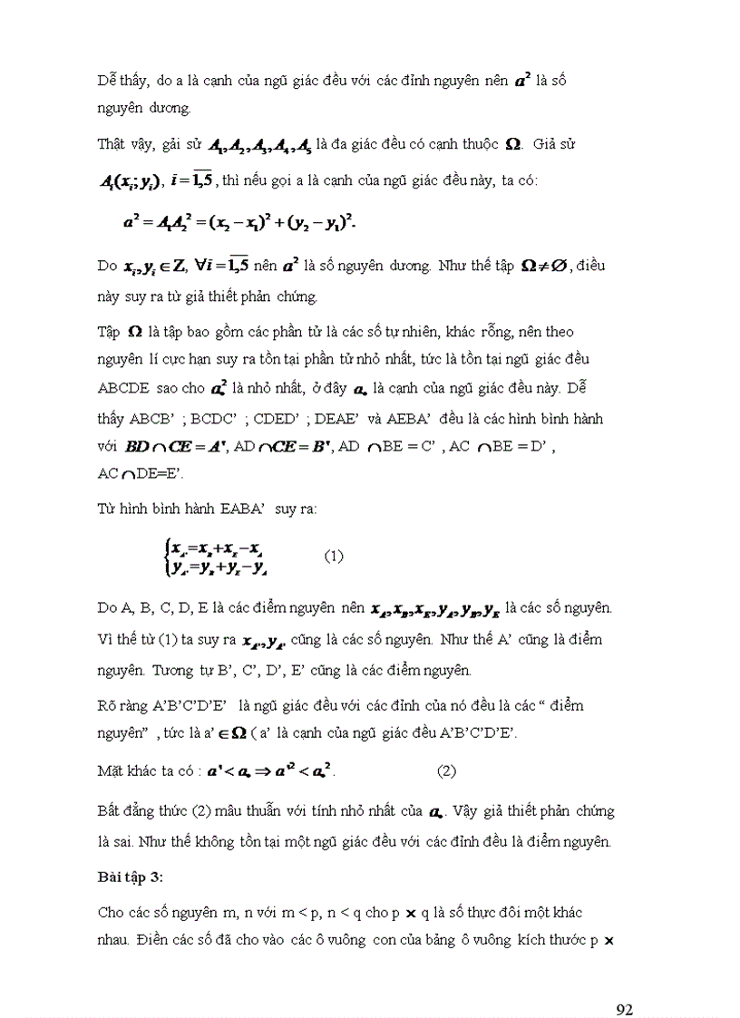 image for page Ứng dụng nguyên lí Dirichlet và nguyên lí cực hạn trong giải toán hình học