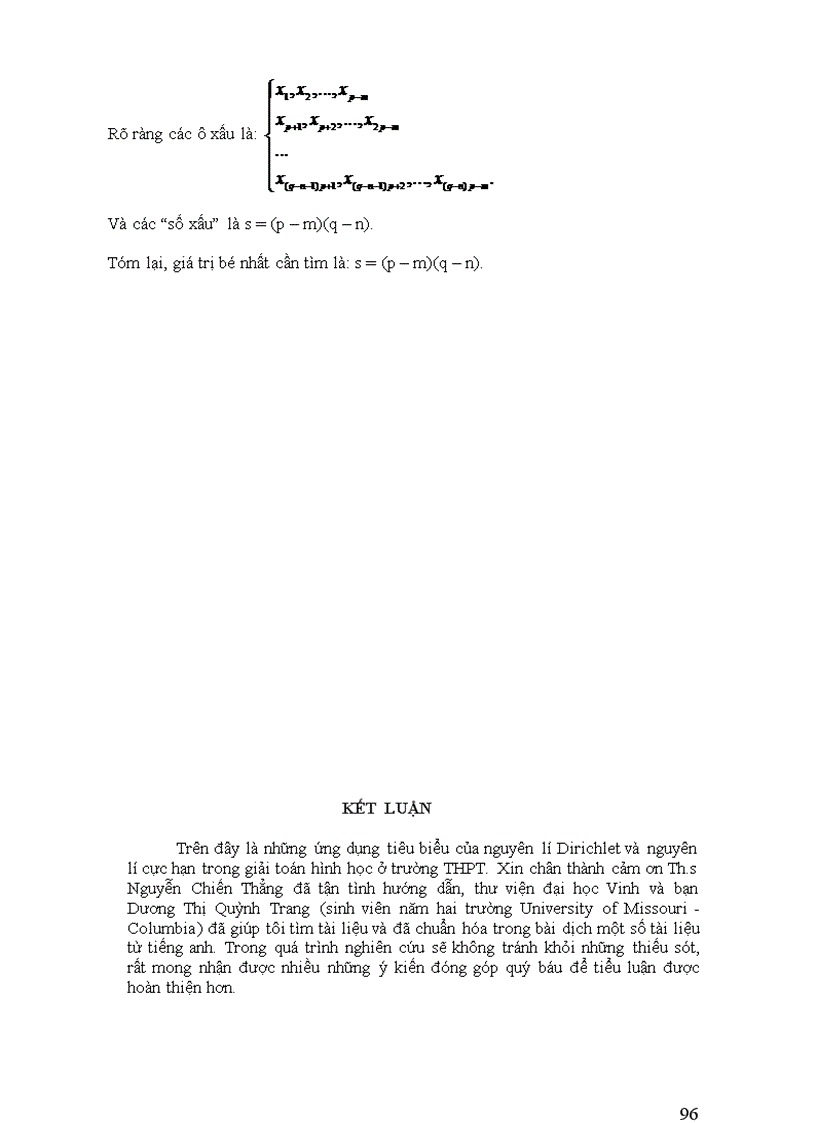 image for page Ứng dụng nguyên lí Dirichlet và nguyên lí cực hạn trong giải toán hình học