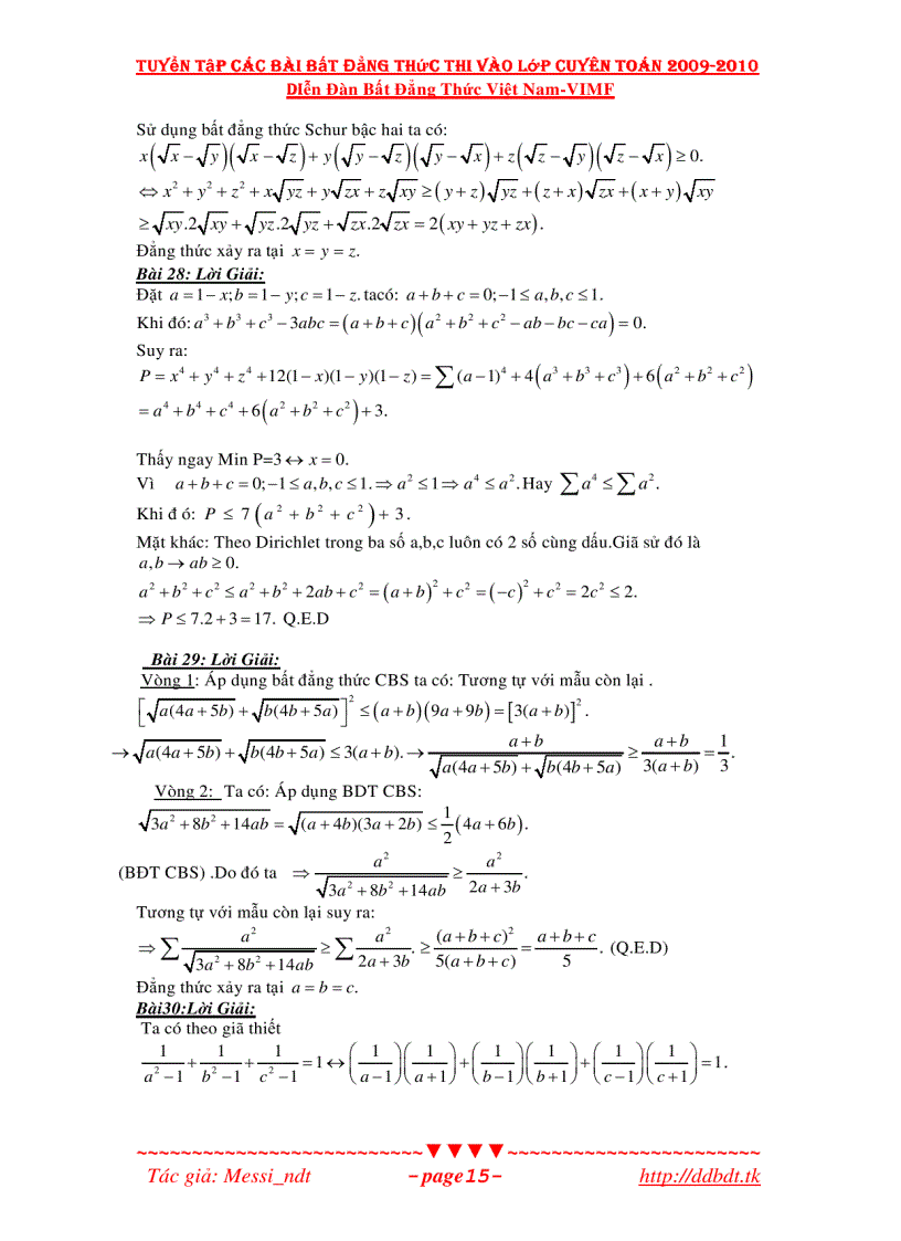 image for page Tuyển tập các bài toán bất đẳng thức thi vào lớp chuyên