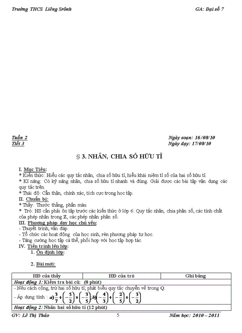 image for page Giáo án đại số lớp 7