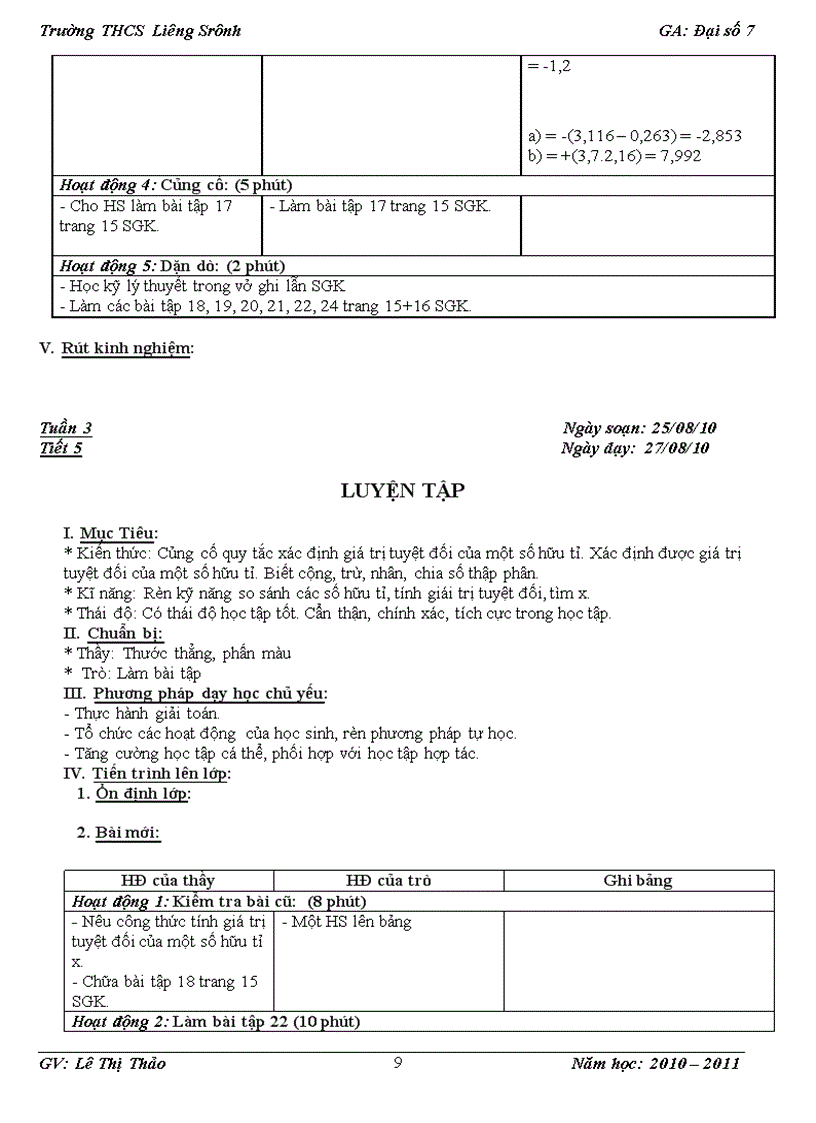 image for page Giáo án đại số lớp 7