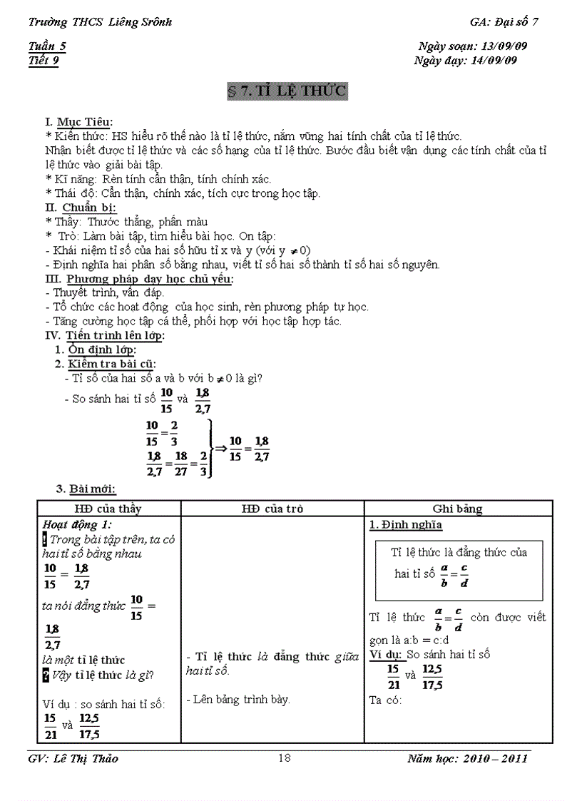 image for page Giáo án đại số lớp 7