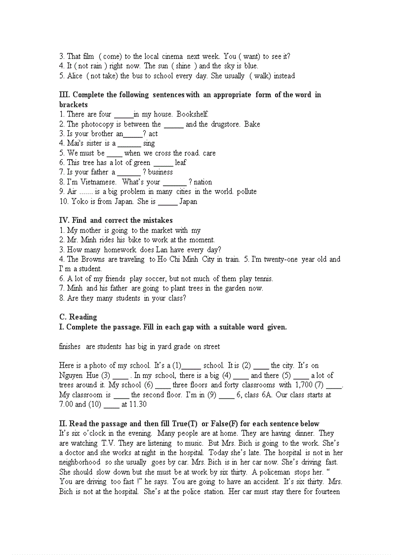 image for page ĐỀ THI HSG ANH 6 đề tham khảo