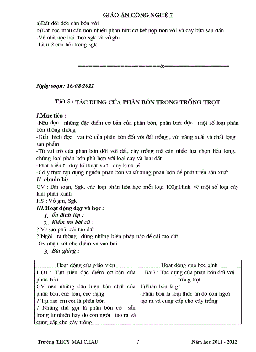 image for page Giáo án công nghệ 7