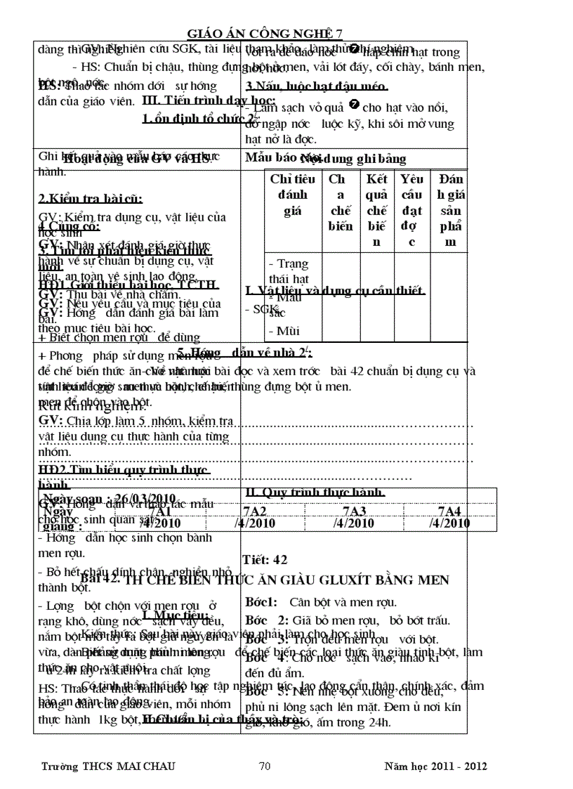 image for page Giáo án công nghệ 7