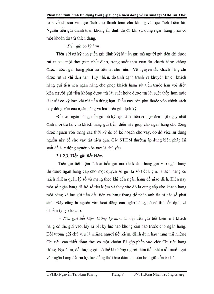 image for page Phân tích tình hình tín dụng trong giai đoạn biến động về lãi suất tại MB Cần Thơ