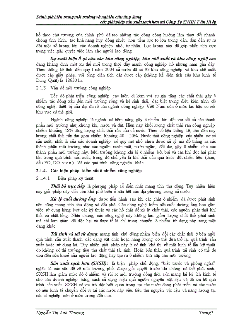 image for page Đánh giá hiện trạng môi trường và nghiên cứu ứng dụng các giải pháp sản xuất sạch hơn ngành in tại công ty TNHH TÂN HIỆP Hồ Chí Minh