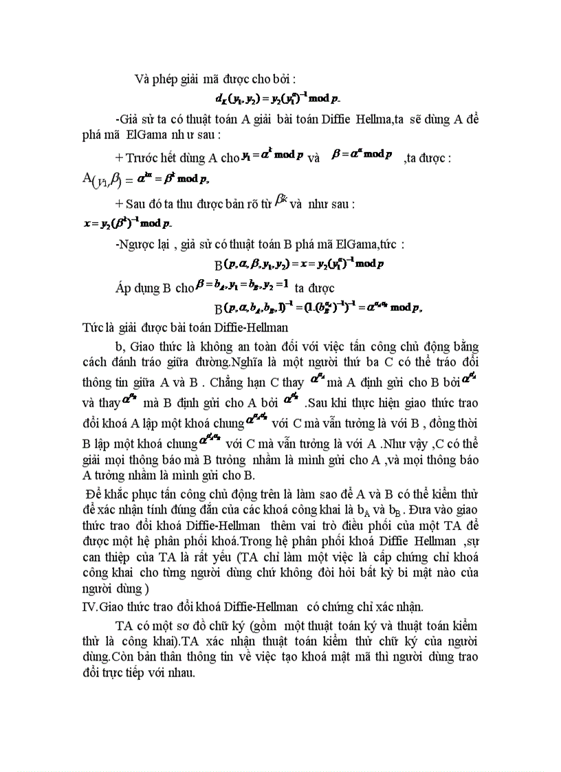 image for page Phân phối khoá thoả thuận khoá Diffie Hellman