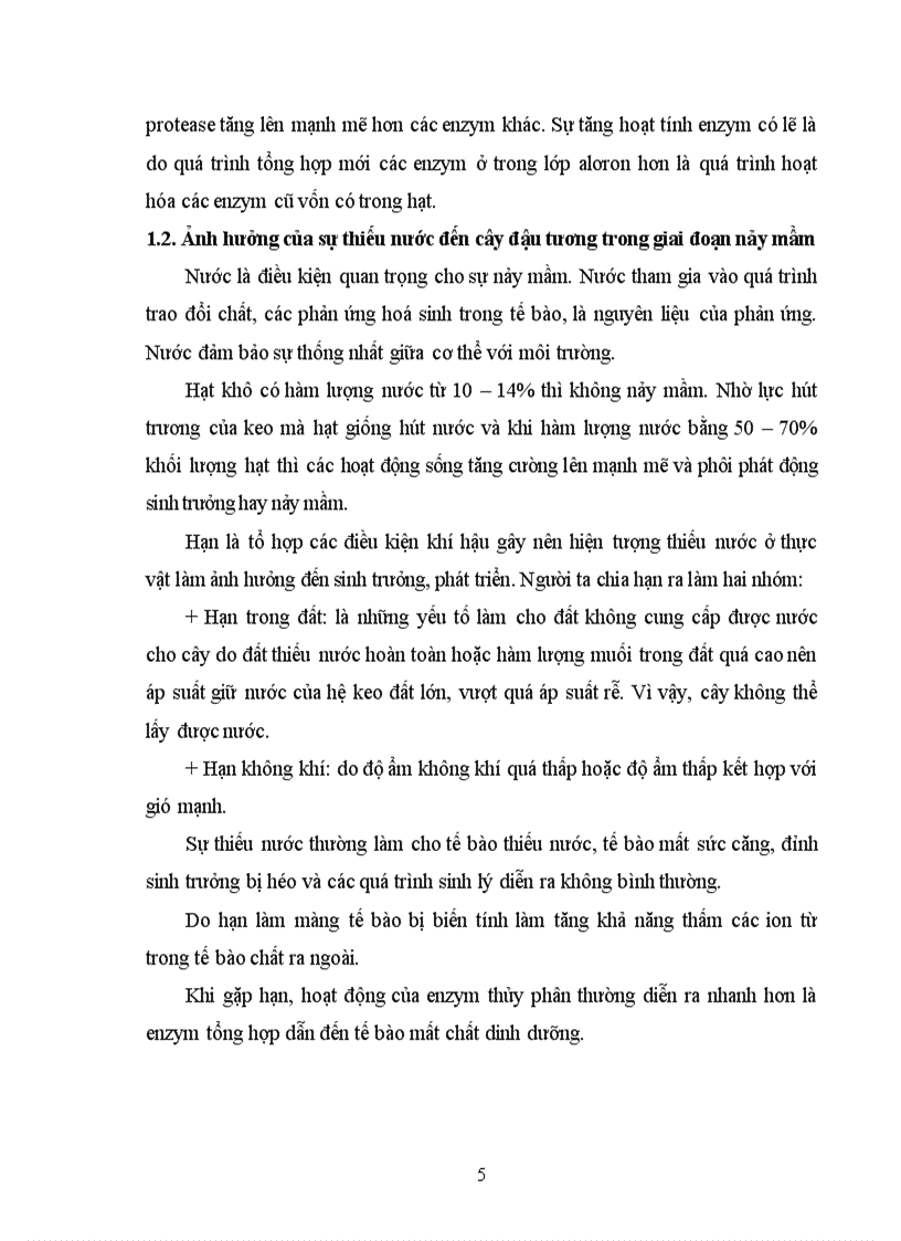 image for page Phản ứng của một số giống đậu tương chịu hạn khác nhau nảy mầm trong điều kiện thiếu nước