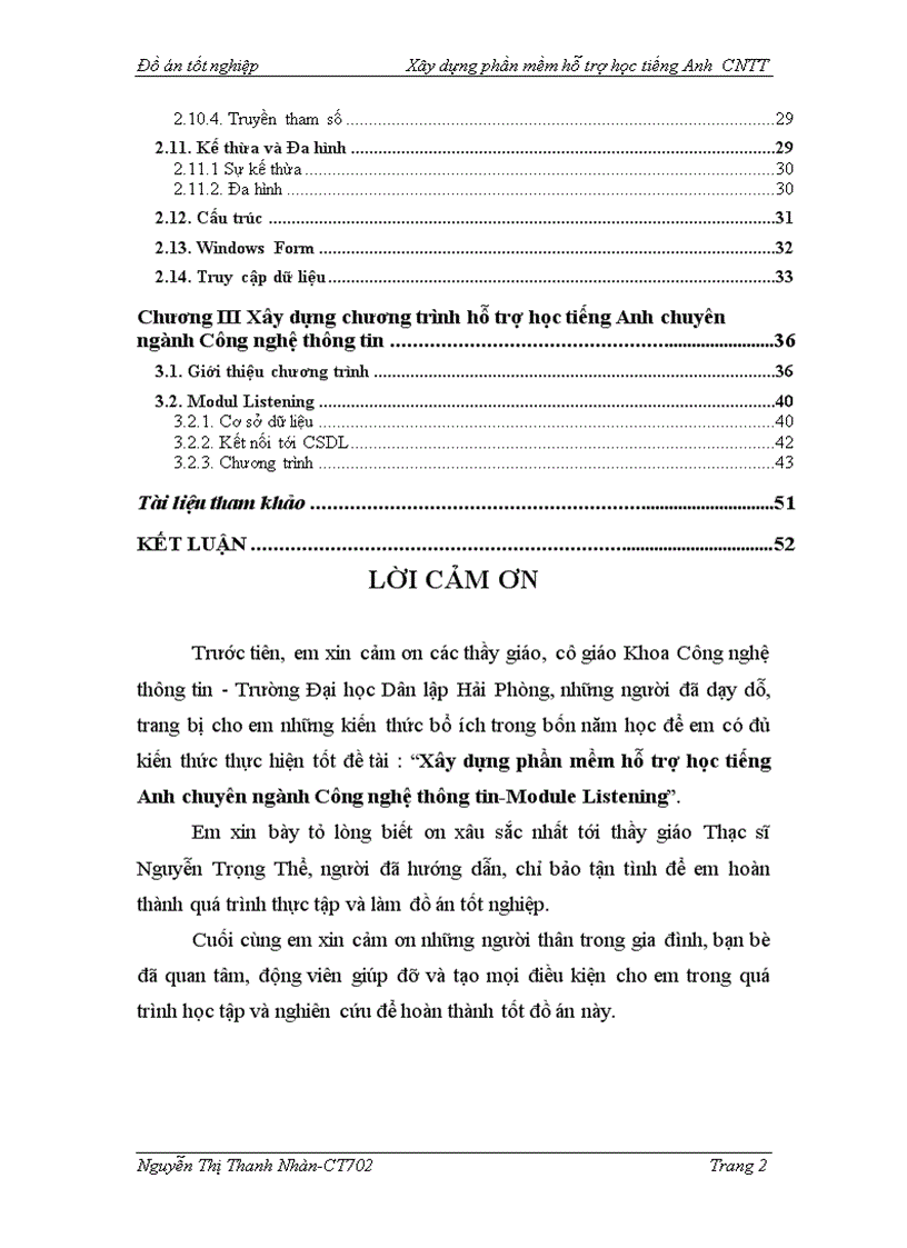 image for page Xây dựng phần mềm hỗ trợ học tiếng anh chuyên ngành công nghệ thông tin Module Listening