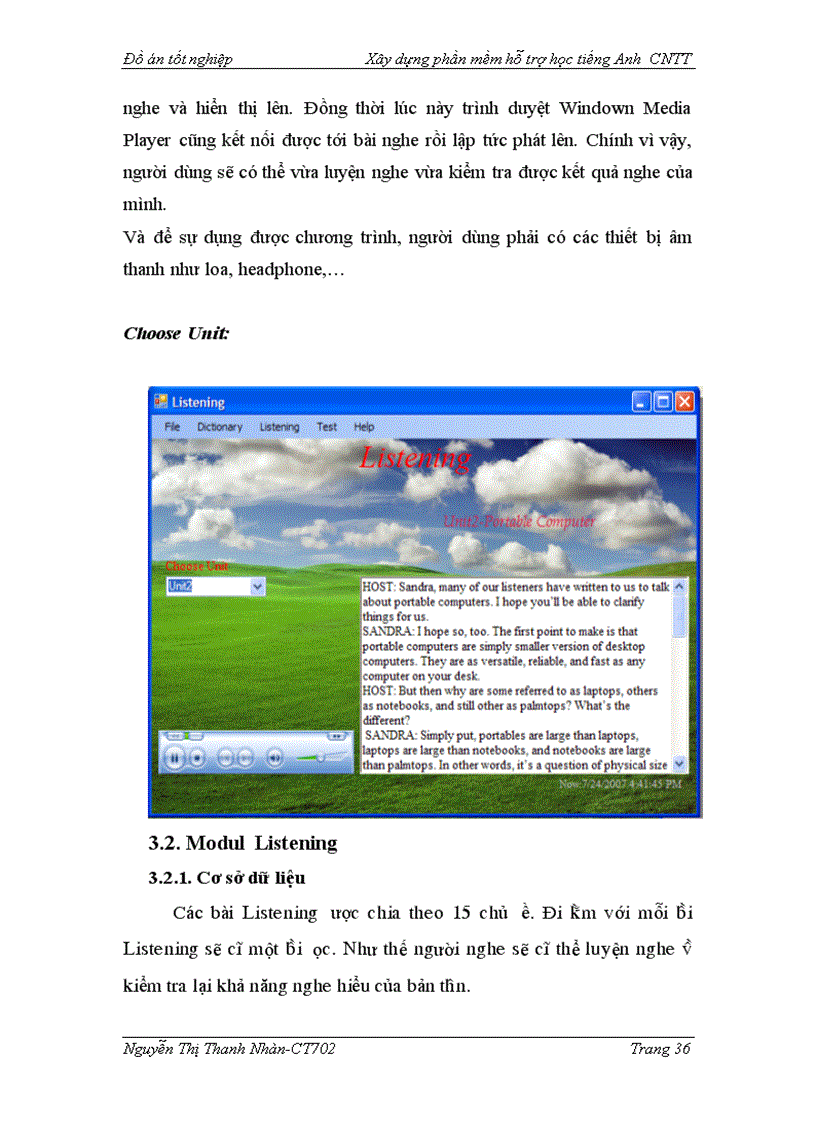 image for page Xây dựng phần mềm hỗ trợ học tiếng anh chuyên ngành công nghệ thông tin Module Listening