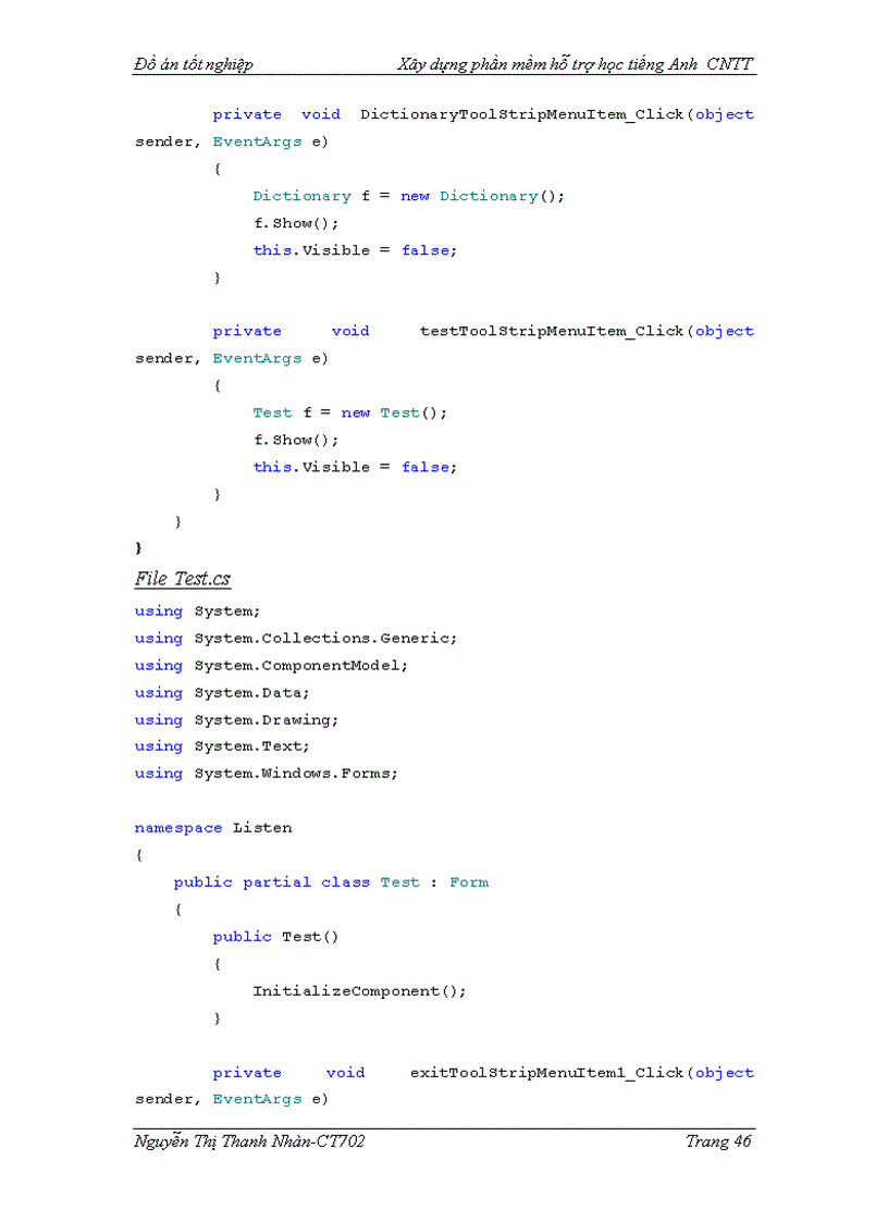 image for page Xây dựng phần mềm hỗ trợ học tiếng anh chuyên ngành công nghệ thông tin Module Listening