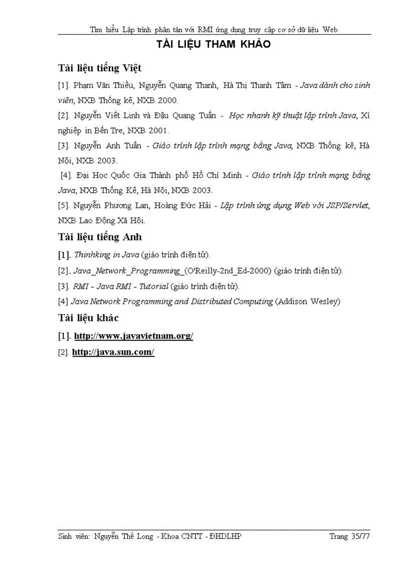 image for page Tìm hiểu lập trình phân tán với RMI ứng dụng truy cập cơ sở dữ liệu Web