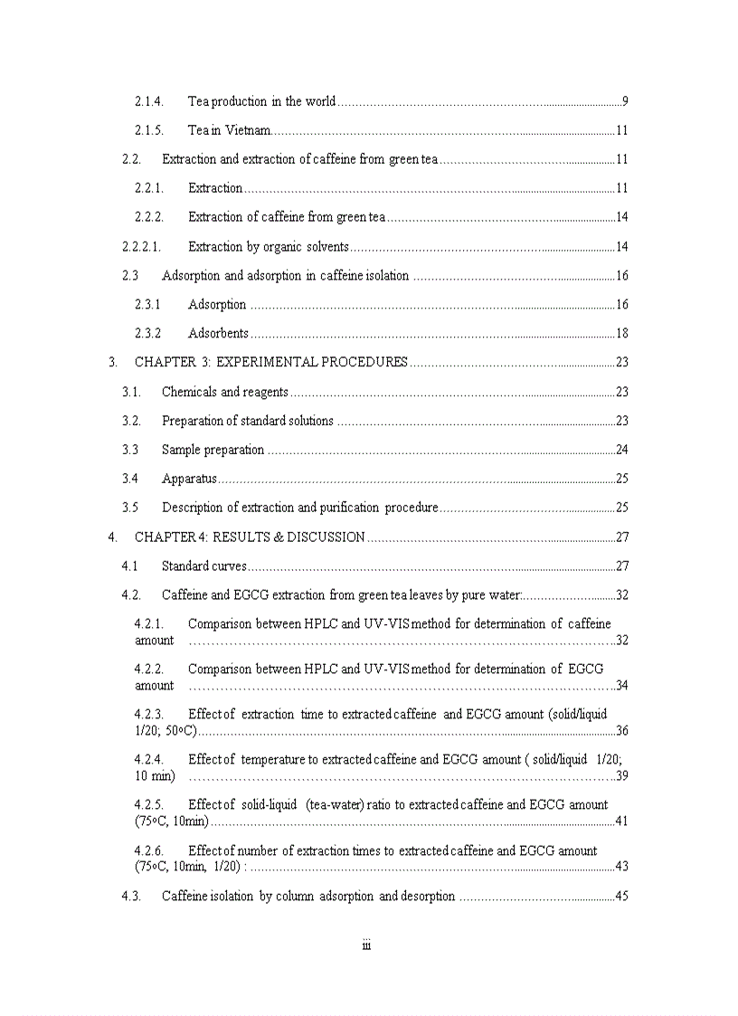 image for page Trích ly và cô lập caffeine từ trà xanh