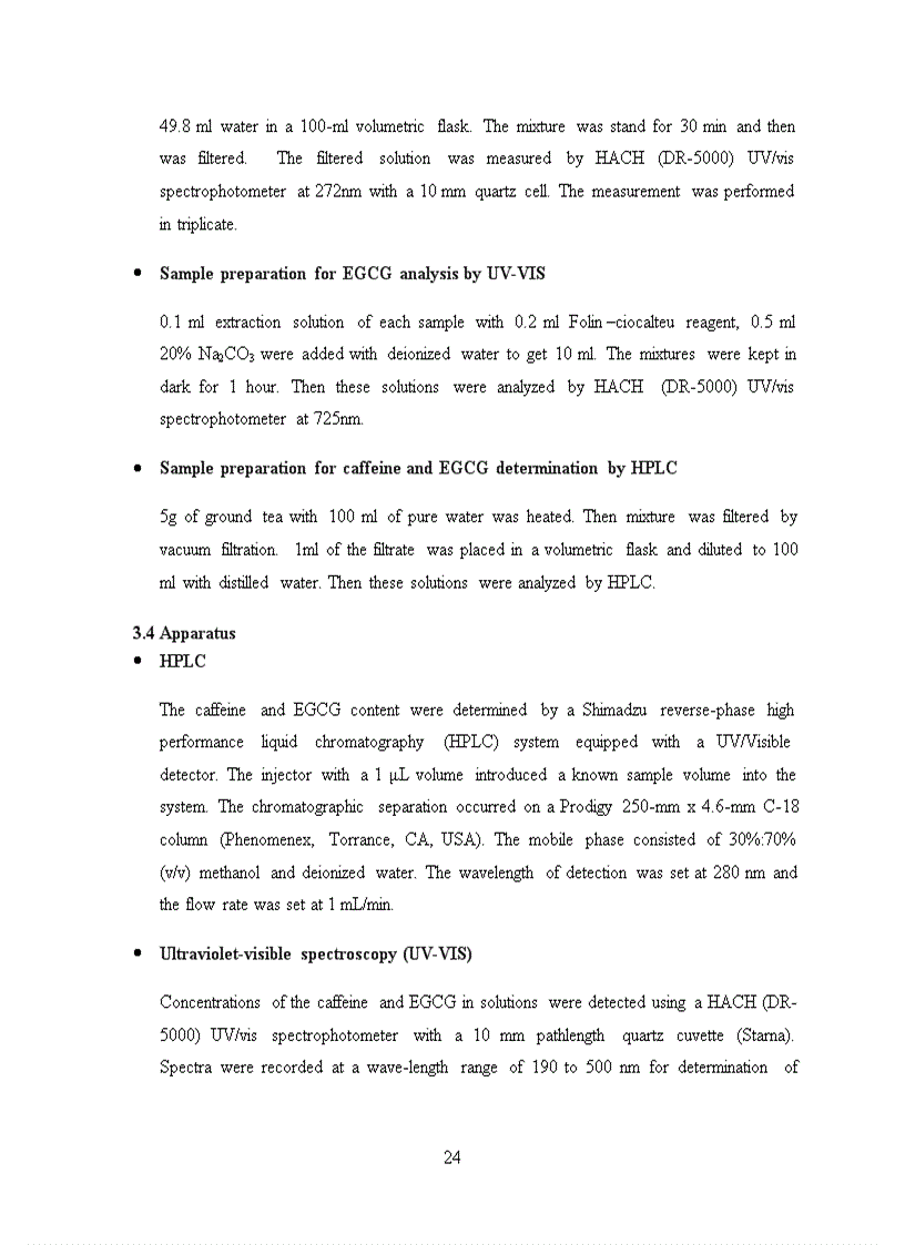 image for page Trích ly và cô lập caffeine từ trà xanh