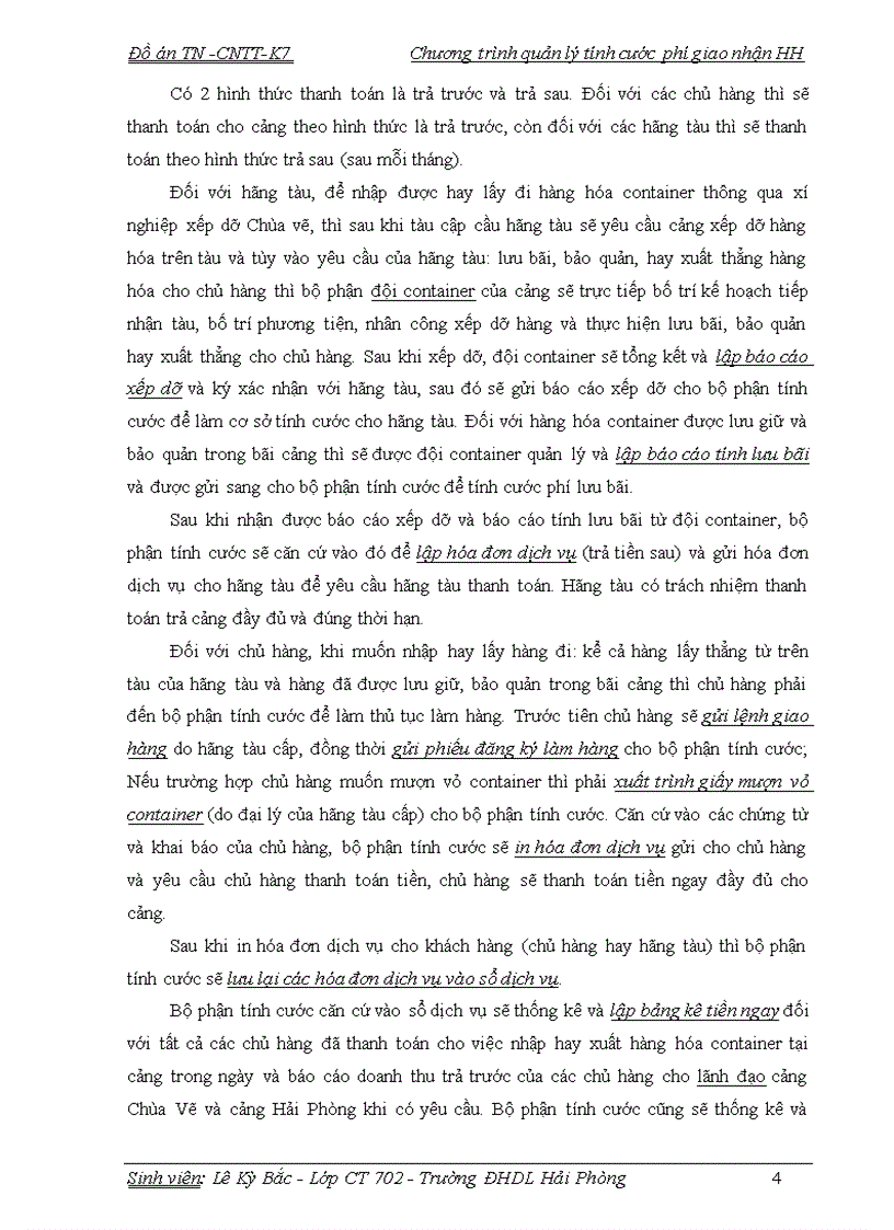 image for page Xây dựng chương trình quản lý tính cước phí giao nhận hàng hóa tại XNXD Chùa Vẽ Cảng Hải Phòng