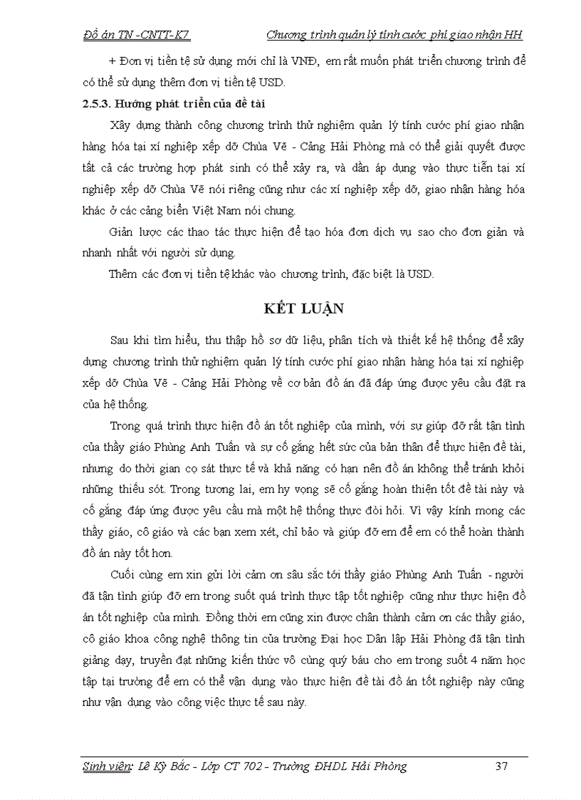 image for page Xây dựng chương trình quản lý tính cước phí giao nhận hàng hóa tại XNXD Chùa Vẽ Cảng Hải Phòng