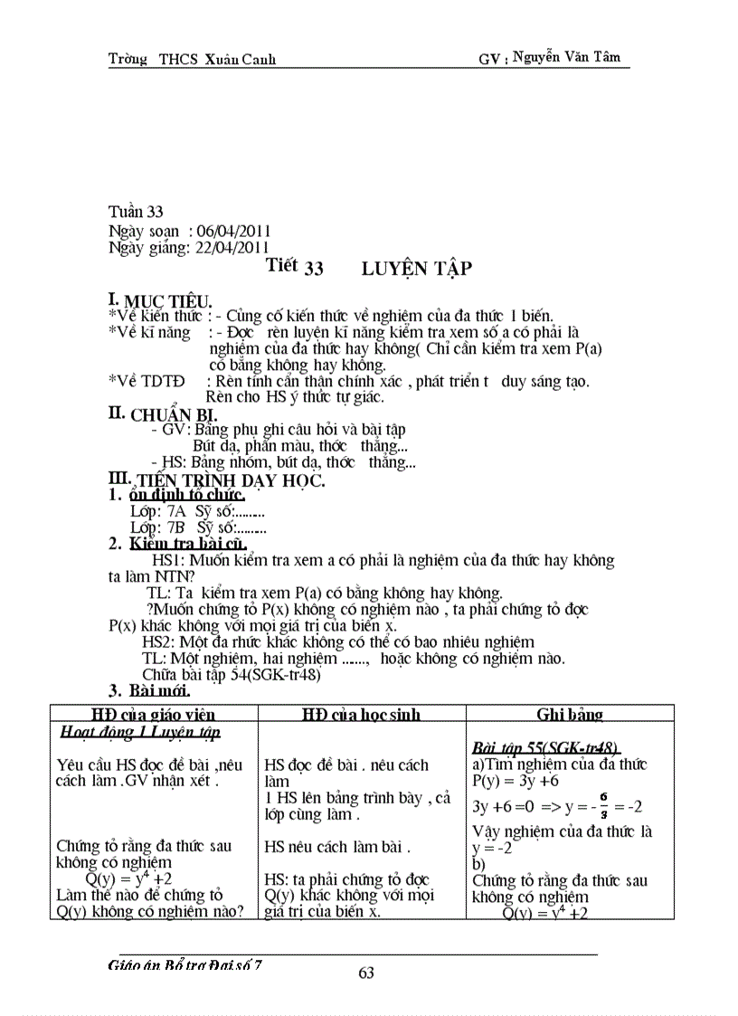 image for page Giáo án buổi 2 Đại số 7