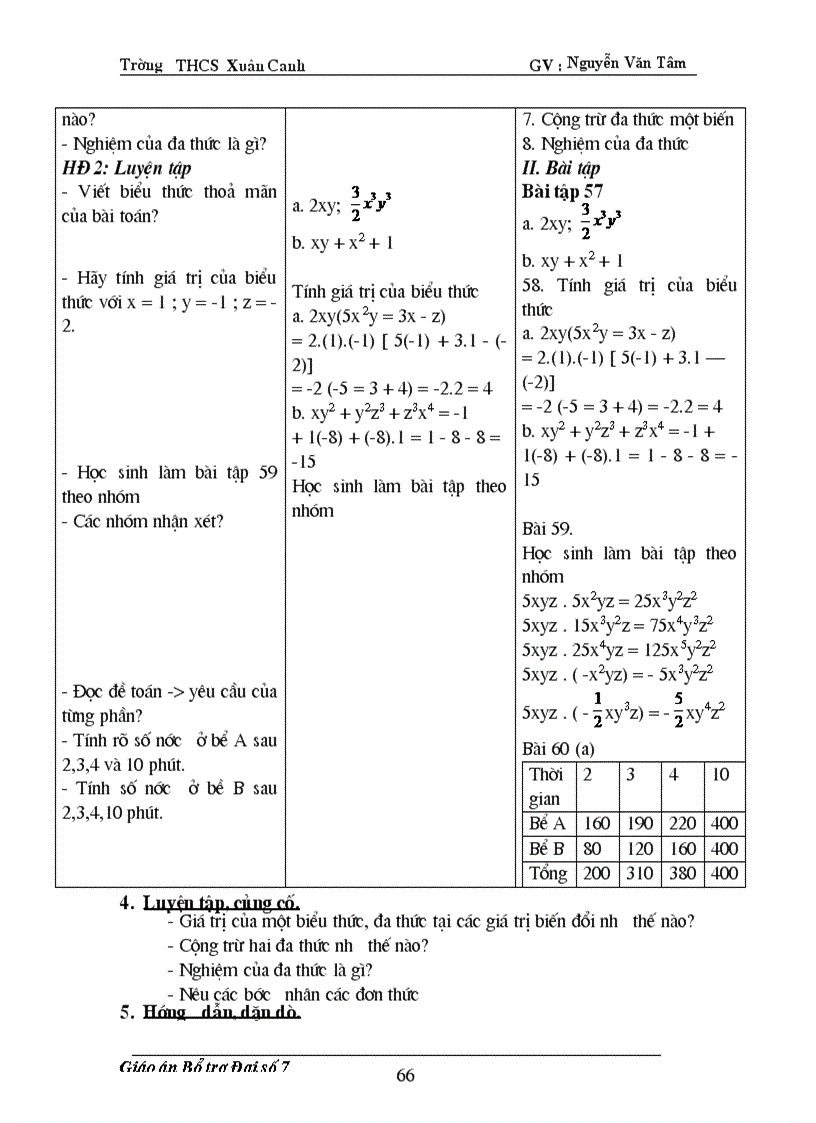 image for page Giáo án buổi 2 Đại số 7