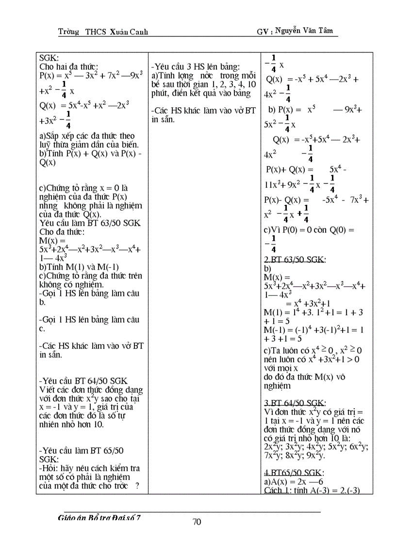 image for page Giáo án buổi 2 Đại số 7