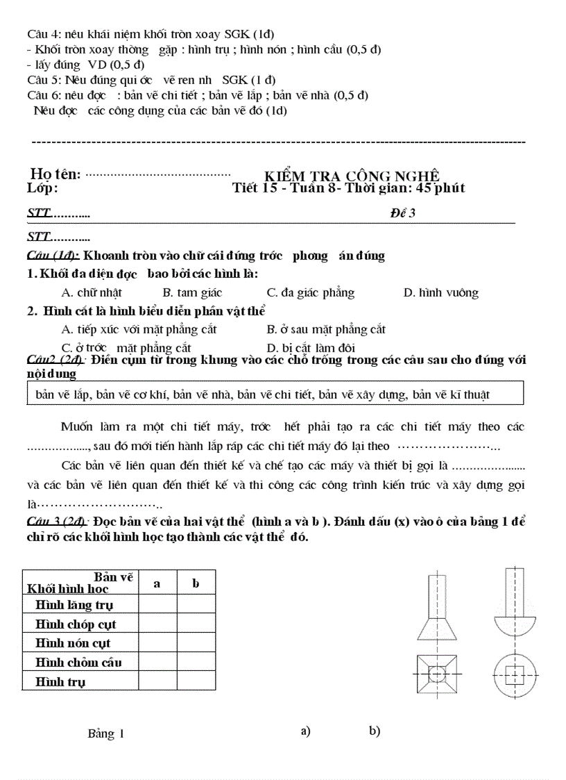 image for page Kiểm tra công nghệ lớp 8
