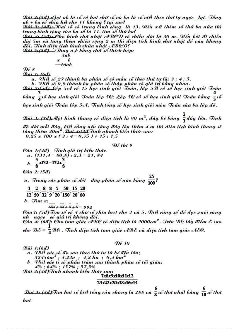 image for page Đề thi học sinh giỏi toán lớp 5