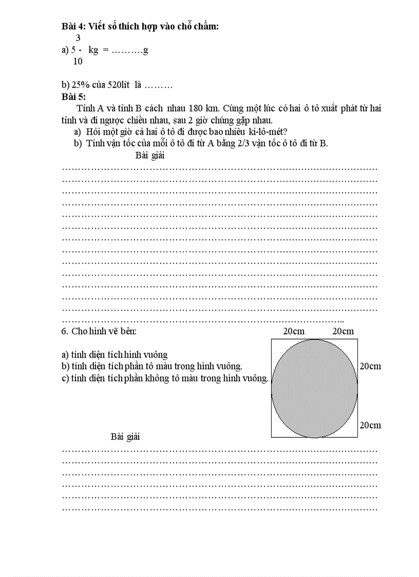 image for page Đề thi tuyển vào lớp 6 Môn Toán