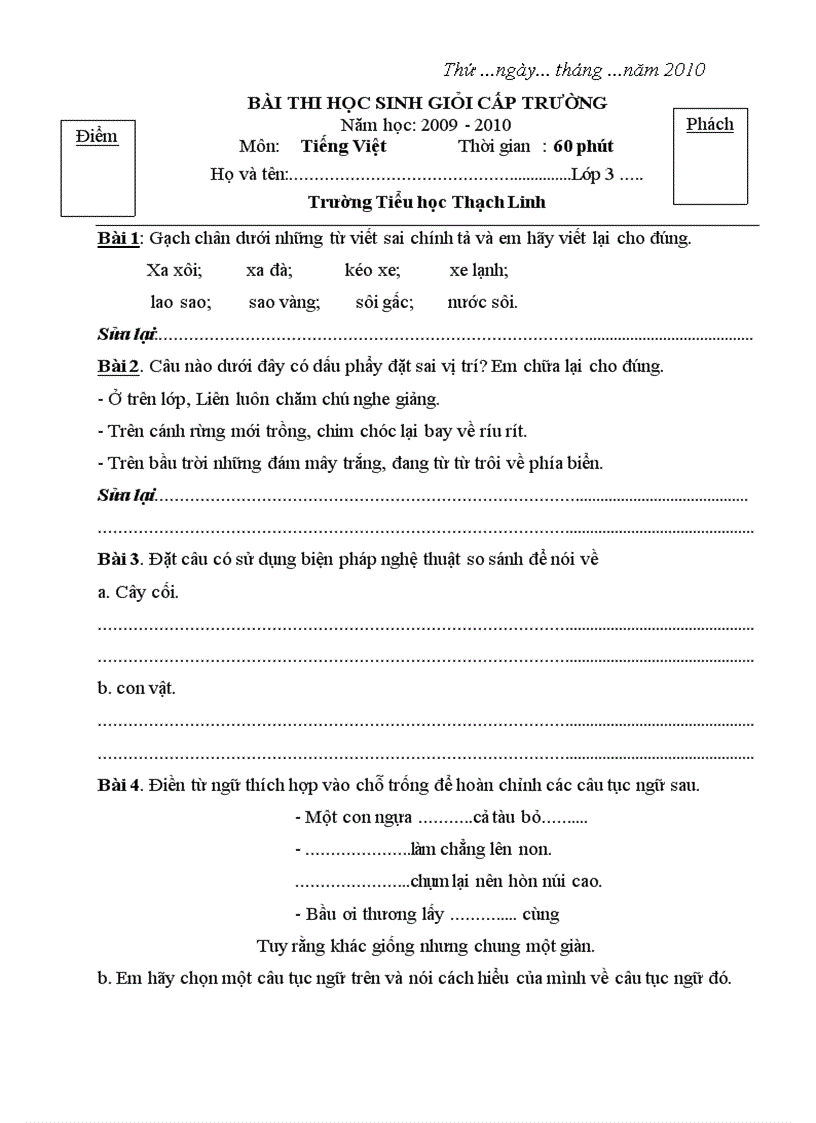 image for page Đề thi học sinh giỏi môn tiếng việt lớp 3