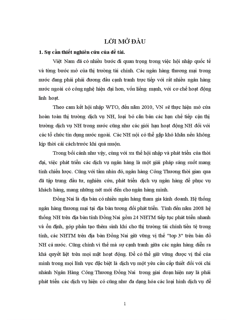 image for page Phát triển dịch vụ ngân hàng tại chi nhánh Ngân Hàng Công Thương Đồng Nai